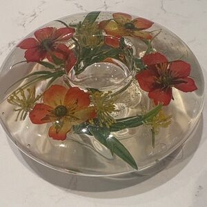 Traumlicht made in Germany Vintage Floral Lucite Candle Holder